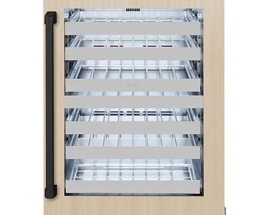 ZLINE 24 In. Touchstone Wine Cooler with Panel-Ready Glass Door and Matte Black Handle (RWDPOZ-24-MB) Zline