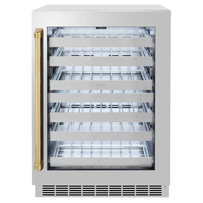 ZLINE 24 In. Touchstone Wine Cooler with Stainless Steel Glass Door and Polished Zline