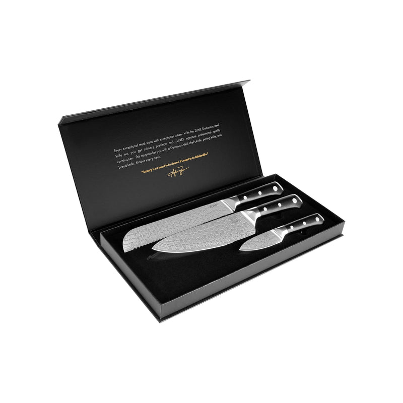 ZLINE 3-Piece Professional Damascus Steel Kitchen Knife Set (KSETT-JD-3) Zline