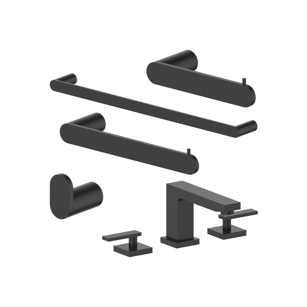 Juego de 5 grifos y accesorios para baño (5BP-CBYACCF-MB)