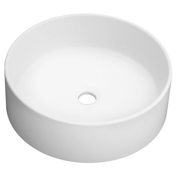 Lavabo redondo ZLINE Siena de 16 pulgadas en blanco mate (SK-QVR-WM-16)