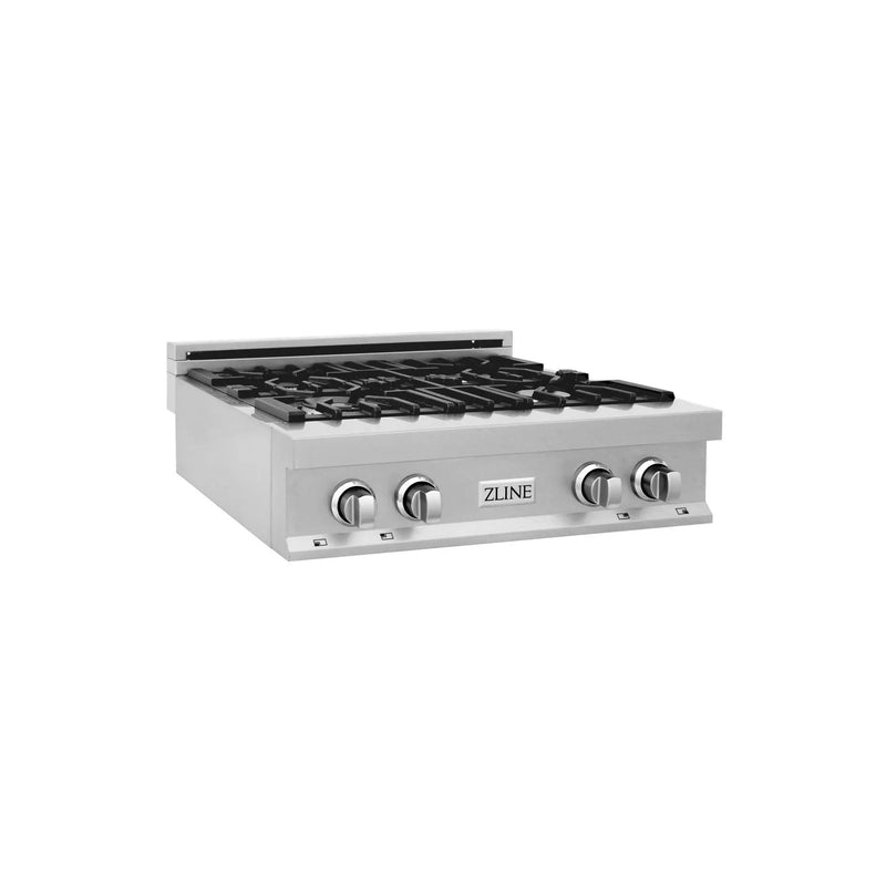 ZLINE 30 in. Legacy Gas Rangetop with 4 Burners and Porcelain Cooktop in Satin Stainless Steel (RTS-30) Zline