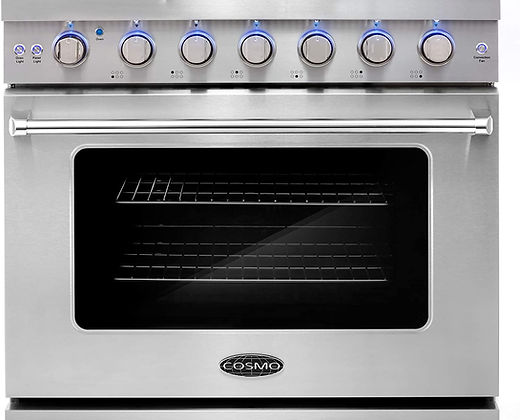 Cocina de gas independiente deslizable COSMO con 6 quemadores sellados