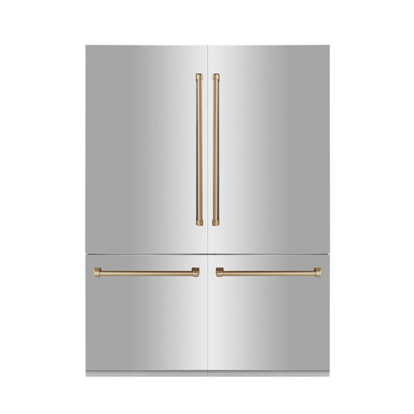 Refrigerador empotrado ZLINE 60 Autograph Edition con agua interna en acero inoxidabl...