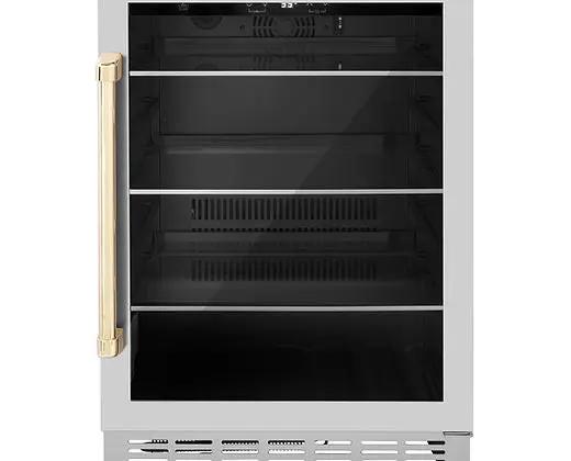 ZLINE 24" Autograph Edition 154 Can Beverage Cooler Fridge with Adjustable Shelves Zline