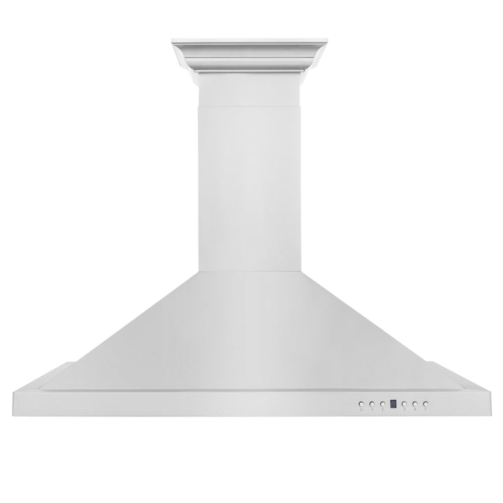 ZLINE 48" Convertible Vent Wall Mount Range Hood in Stainless Steel with Crown Molding (KBCRN-48) Zline