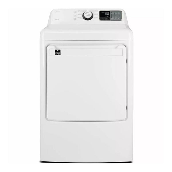 Secadora a gas Midea de carga frontal de 7.5 pies cúbicos en blanco (MLG45N1BWW)
