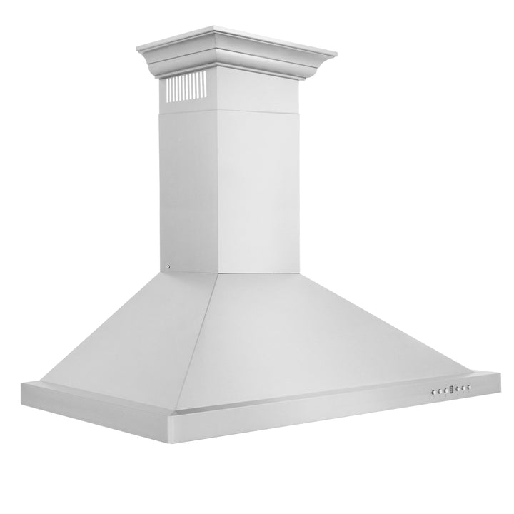 ZLINE 48" Convertible Vent Wall Mount Range Hood in Stainless Steel with Crown Molding (KBCRN-48) Zline