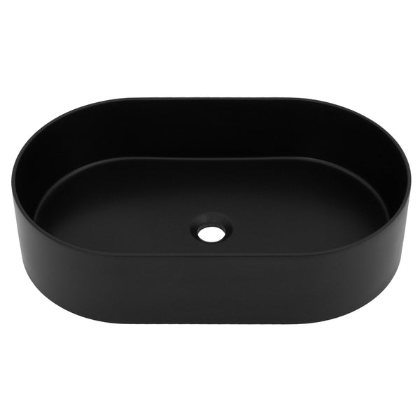 Lavabo ovalado ZLINE Siena de 24 pulgadas en negro mate (SK-QVO-MB-24)