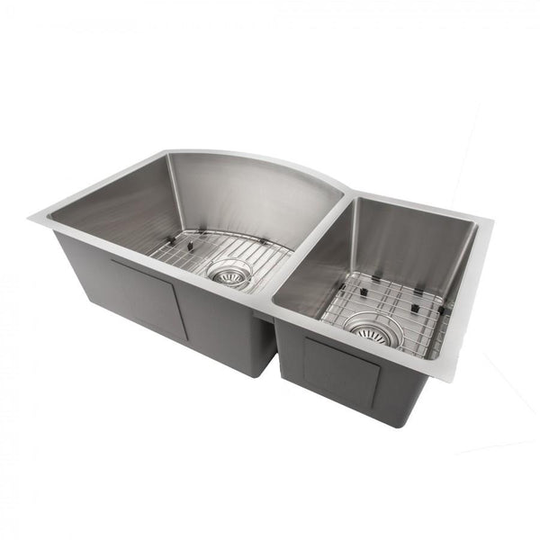 Fregadero de cocina ZLINE Cortina de 33 pulgadas con doble cubeta bajo encimera y rejilla inferior (SC70D)