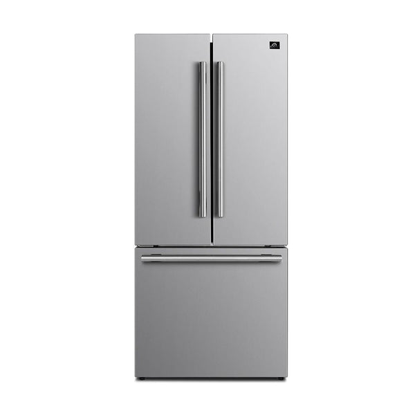 Refrigerador Forno de 30 pulgadas con puerta francesa y 17.5 pies cúbicos con máquina de hielo en acabado Stain