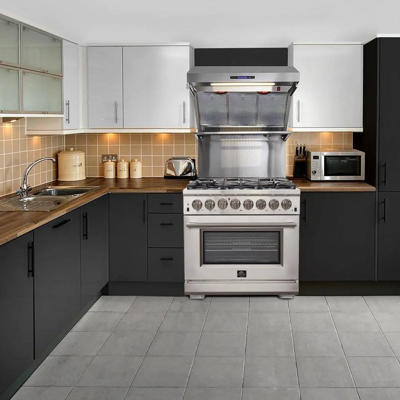 Forno 36-Inch Galiano Gas Range with 6 Burners and Gas Convection Oven (FFSGS624 Forno