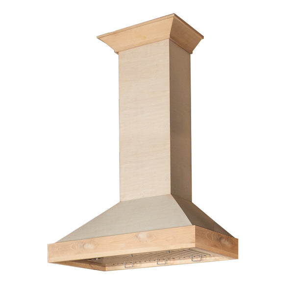 ZLINE 42" Ducted Unfinished Wooden Wall Mount Range Hood (KBUF-42)