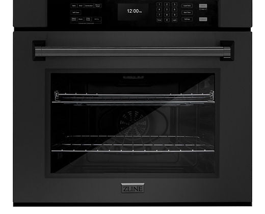 ZLINE 30 in. Professional True Convection Single Wall Oven with Air Fry and Self Clean in Black Stainless Steel (WASB-30)