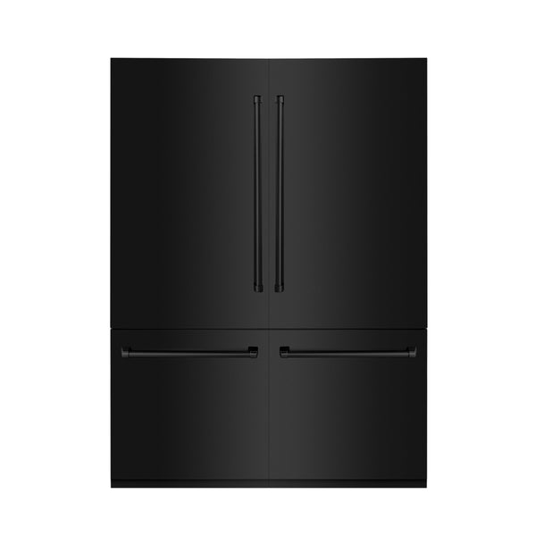 Refrigerador empotrado ZLINE de 60" y 32.2 pies cúbicos con puerta francesa de 4 puertas y lavadora interna