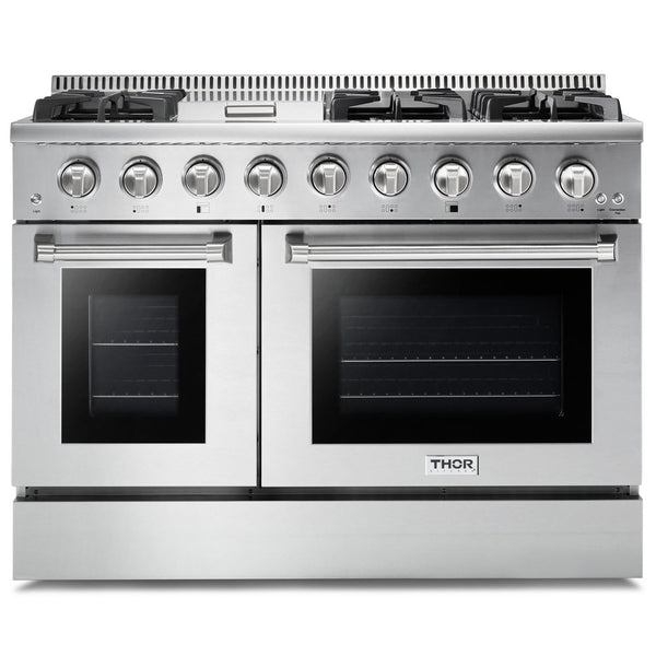 Cocina de gas profesional Thor Kitchen de 48 pulgadas y 6,7 pies cúbicos en acero inoxidable con