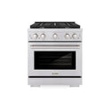 Cocina a gas ZLINE de 30 pulgadas y 4,2 pies cúbicos con 4 quemadores y horno a gas de convección en acero inoxidable