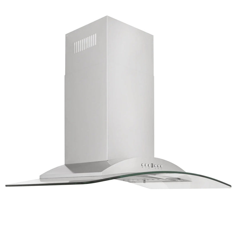 ZLINE 30" Convertible Vent Convertible Vent Wall Mount Range Hood in Stainless Steel & Glass (KN-30) Zline