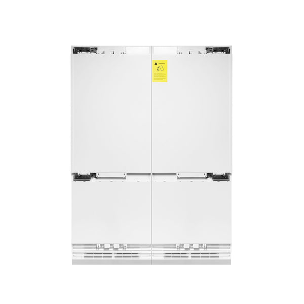 Refrigerador empotrado ZLINE de 60" y 32.2 pies cúbicos con puerta francesa de 4 puertas y panel listo para usar