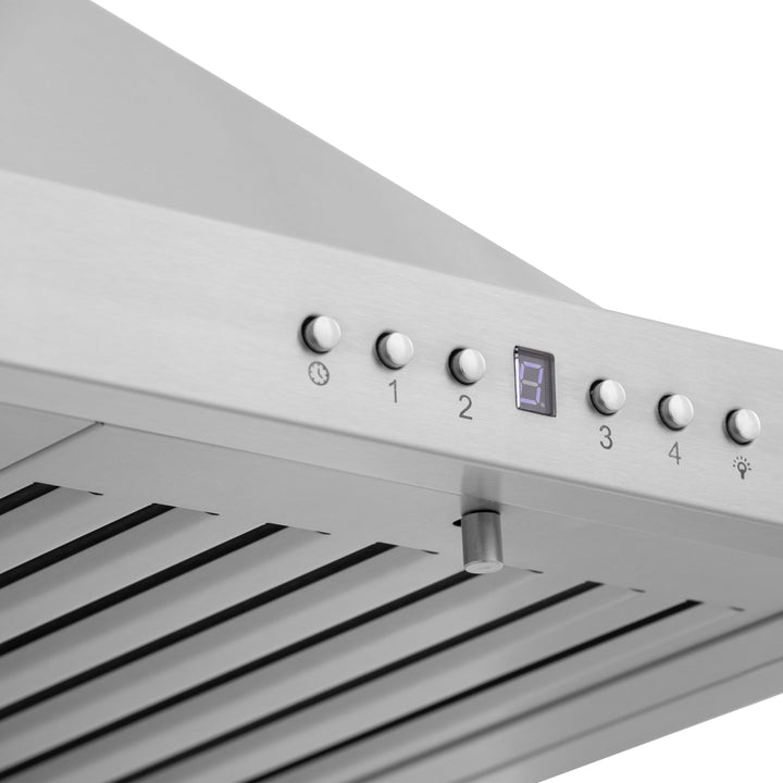 ZLINE 48" Convertible Vent Wall Mount Range Hood in Stainless Steel with Crown Molding (KBCRN-48) Zline