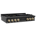 Gama ZLINE Autograph Edition de 48 pulgadas Autograph Edition en acero inoxidable negro...