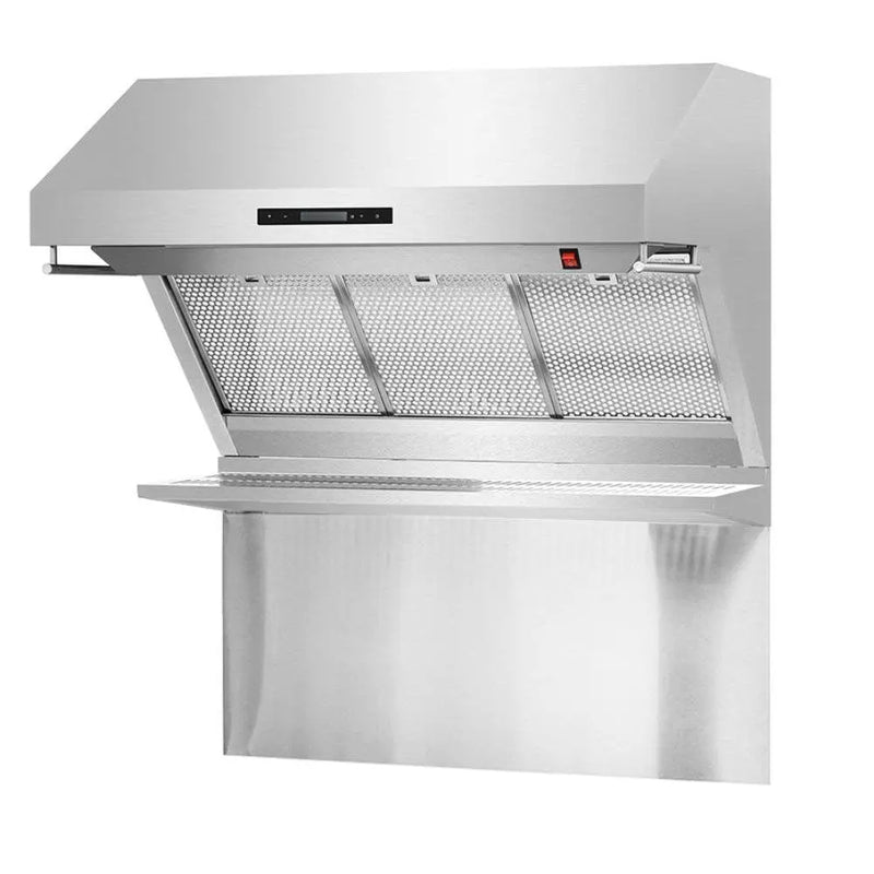 Forno 36-Inch Wall Mount Range Hood with Red Light Warmer, Shelf/Backsplash, and Forno