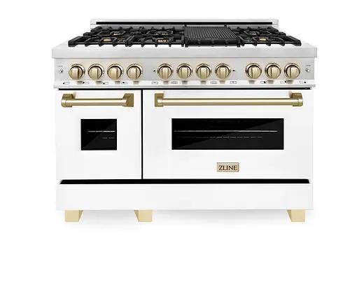 ZLINE Autograph Edition 48 in. Dual Fuel Range with 7 Burner Cooktop Zline