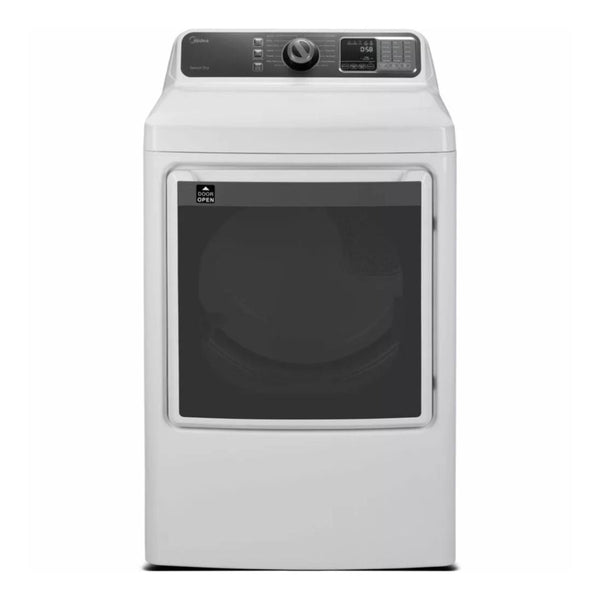 Secadora eléctrica Midea de carga frontal de 7.5 pies cúbicos en blanco (MLE45N3BWW)