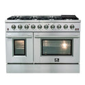 Forno 48-Inch Galiano Gas Range with 8 Burners and Reversible Griddle in Stainle