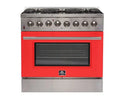 Forno 36-Inch Galiano Dual Fuel Range with 6 Gas Burners and 240v Electric Oven