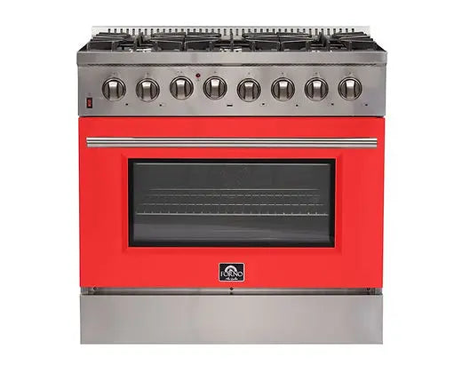 Forno 36-Inch Galiano Dual Fuel Range with 6 Gas Burners and 240v Electric Oven Forno