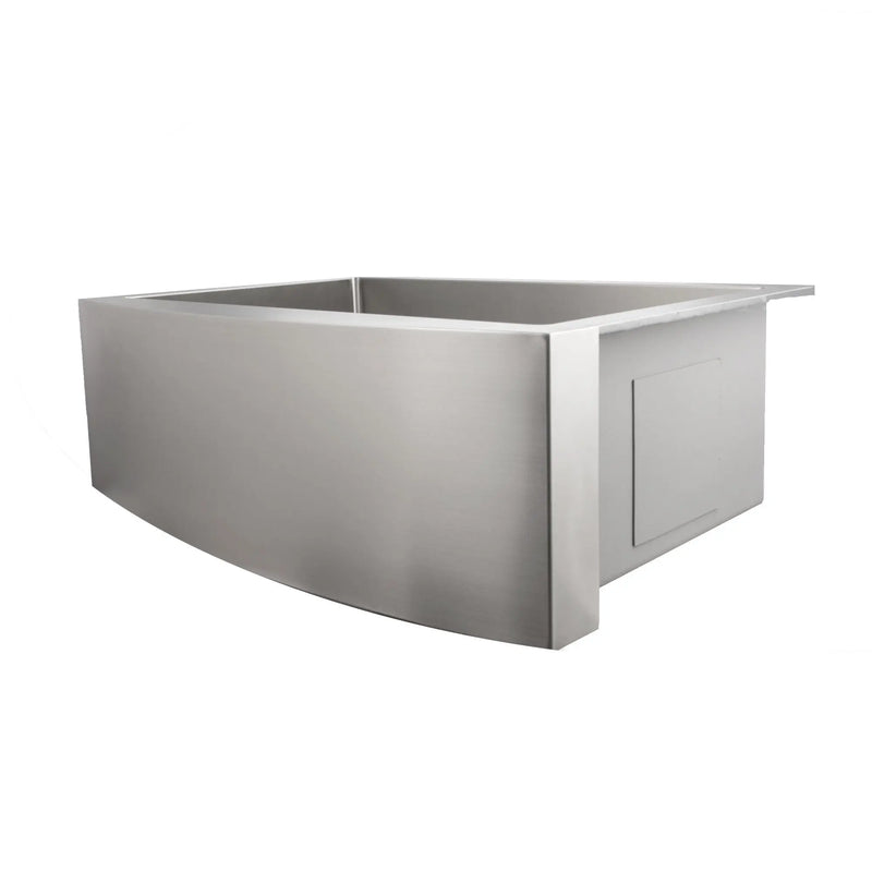 ZLINE 30 in. Zermatt Farmhouse Apron Mount Single Bowl Satin Stainless Steel Kitchen Sink with Bottom Grid (SAS-30S) Zline