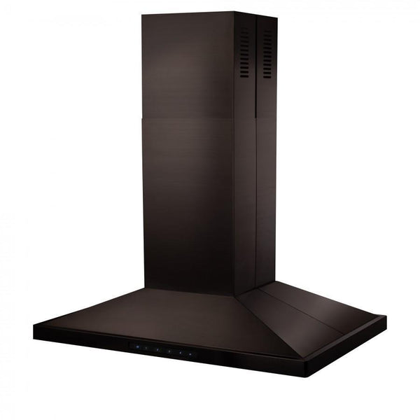Campana extractora de isla con ventilación convertible ZLINE en acero inoxidable negro (BSGL2iN)