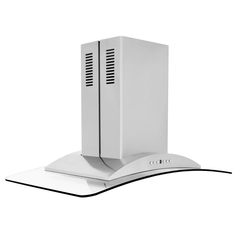 ZLINE 30" Convertible Vent Island Mount Range Hood in Stainless Steel & Glass (GL9i-30) Zline