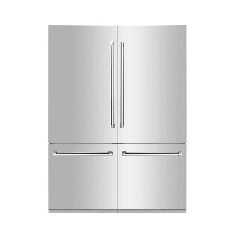 ZLINE 60 in. 32.2 cu. ft. French Door Built-In Bottom Freezer Refrigerator with Water Dispensers and Ice Makers in Stainless Steel (RBIV-304-60) Zline