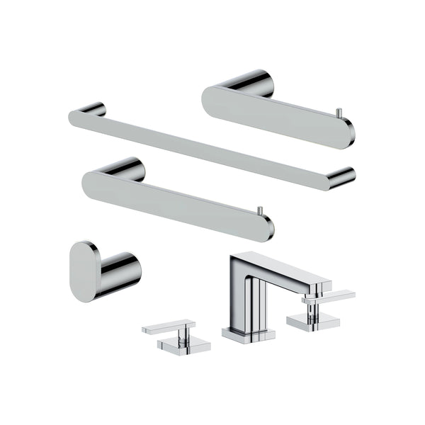 Juego de 5 grifos y accesorios para baño (5BP-CBYACCF-CH)
