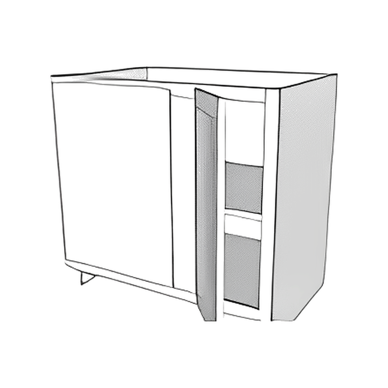 Matte Black Shaker 36" Blind Corner Base Cabinet — cabinet drawing