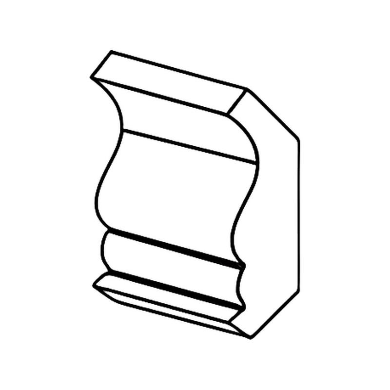 Matte Black Shaker Curve Crown Molding — cabinet drawing