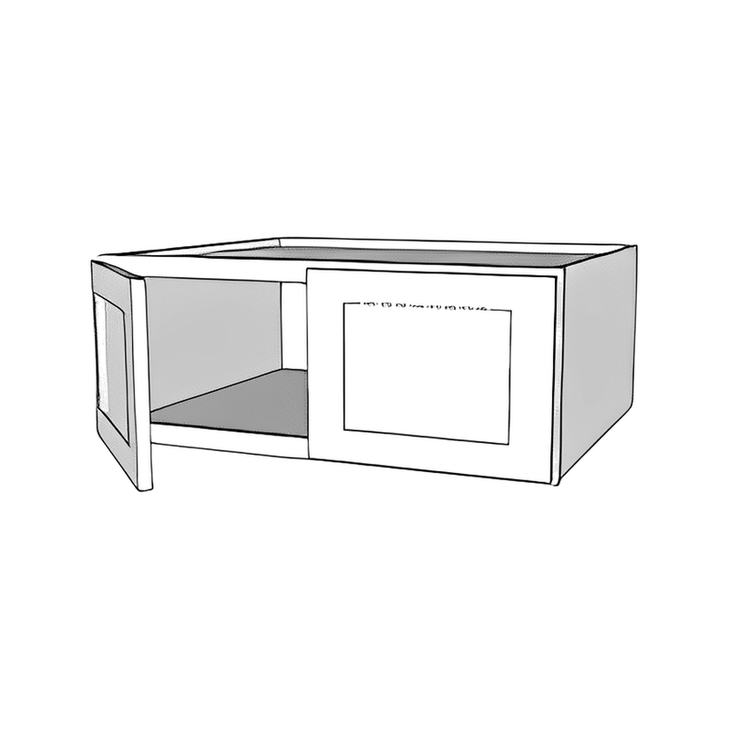 Matte Black Shaker 36"W × 21"H × 24"D Refrigerator Wall Cabinet — cabinet drawing