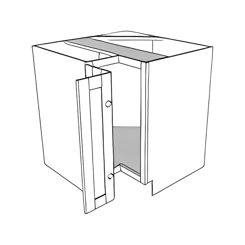 Matte Black Shaker 33" Lazy Susan Base Cabinet (BLS33 / LAZ33) — cabinet drawing