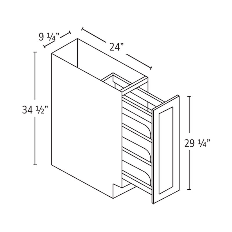 Forevermark base pull-out spice rack — catalog drawing