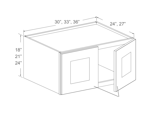 Cabinet drawing — front and side views