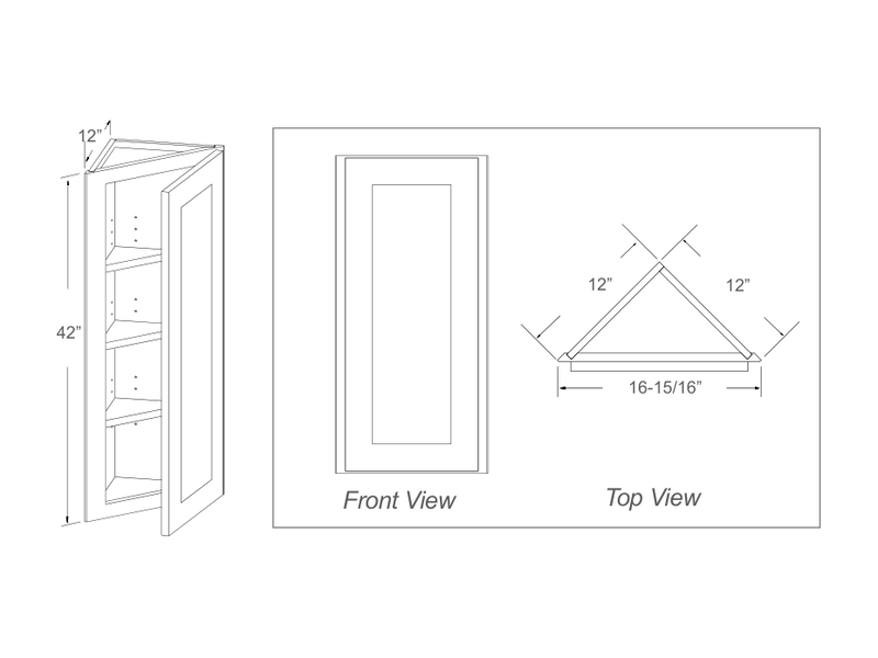 Cabinet drawing — front and side views