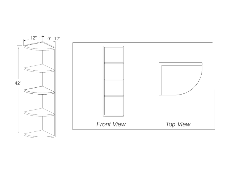 Cabinet drawing — front and side views