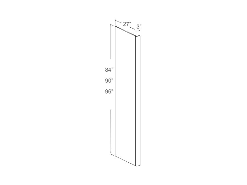 Cabinet drawing — front and side views