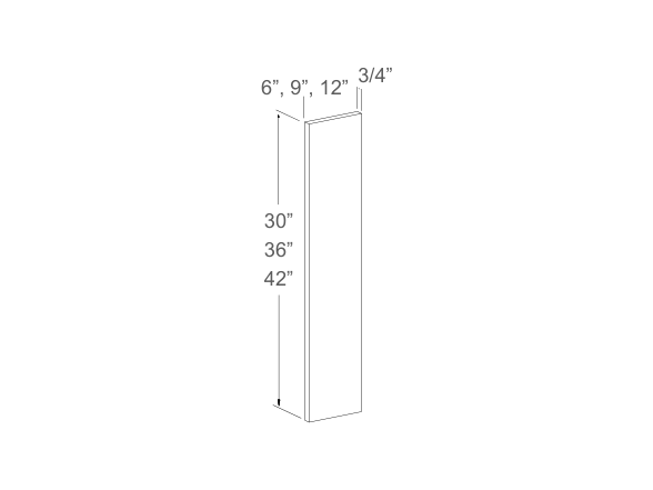 Cabinet drawing — front and side views