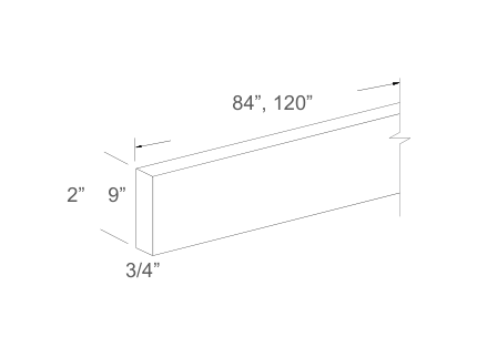 Cabinet drawing — front and side views