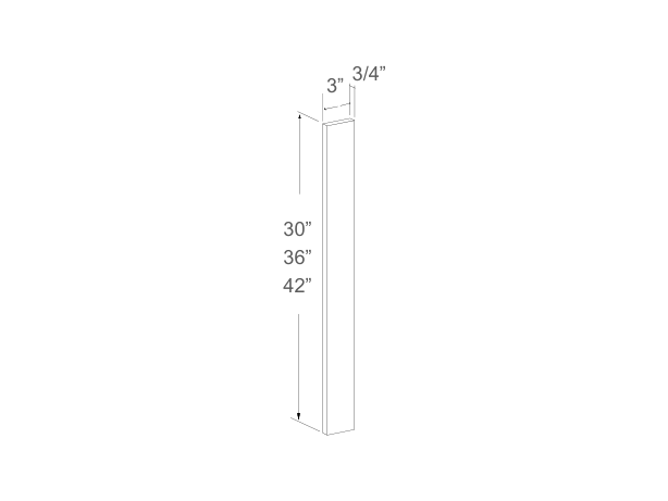 Cabinet drawing — front and side views