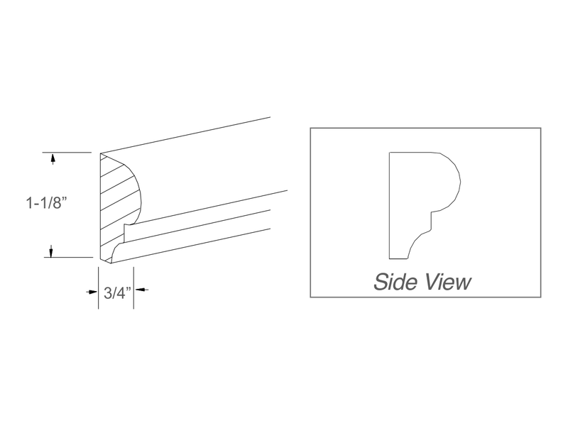Molding / panel drawing — profile and side view