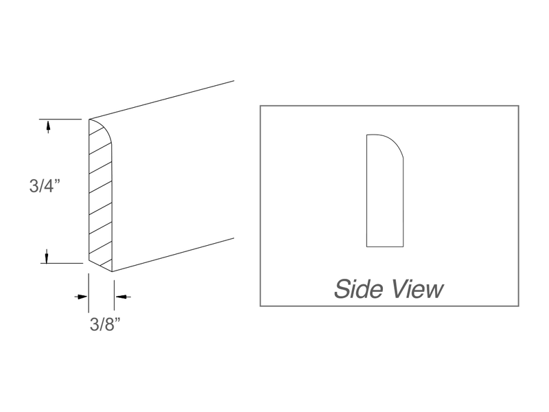 Molding / panel drawing — profile and side view